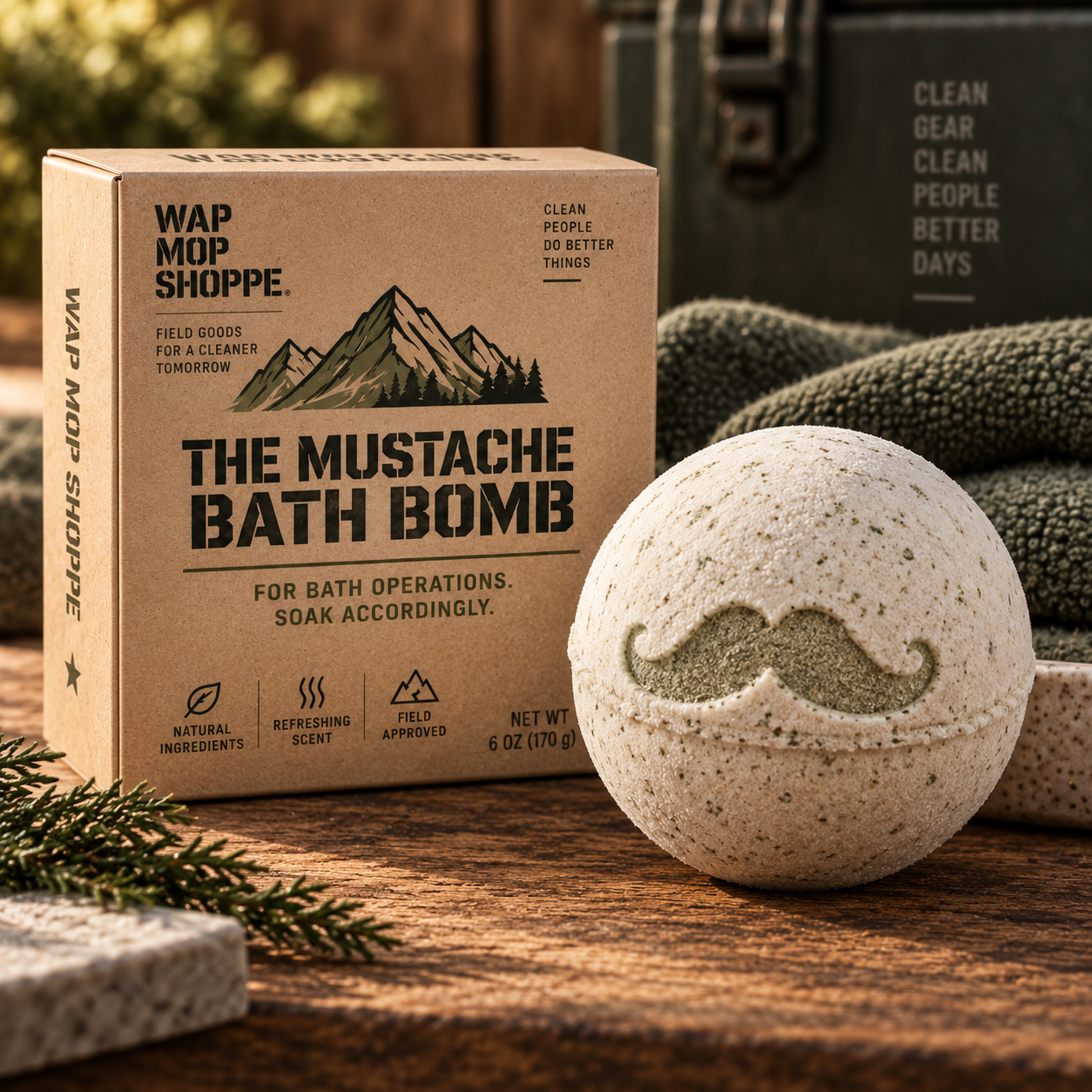 WAP MOP SHOPPE Mustache Bath Bomb